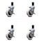 Service Caster 3 Inch Thermoplastic Wheel 1-3/4 Inch Expanding Stem Caster with Brakes, 4PK SCC-EX05S310-TPRS-SLB-134-4 - alternate 2